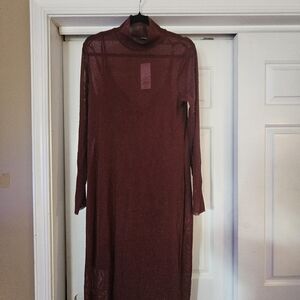 Wild Fable Maroon Long Sleeve Dress